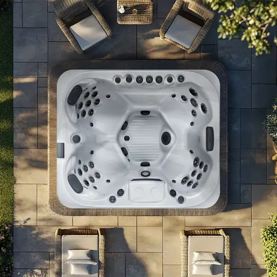 Capri hot tub seen from above