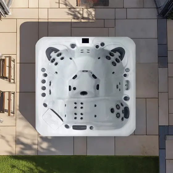 Santorini hot tub seen from above